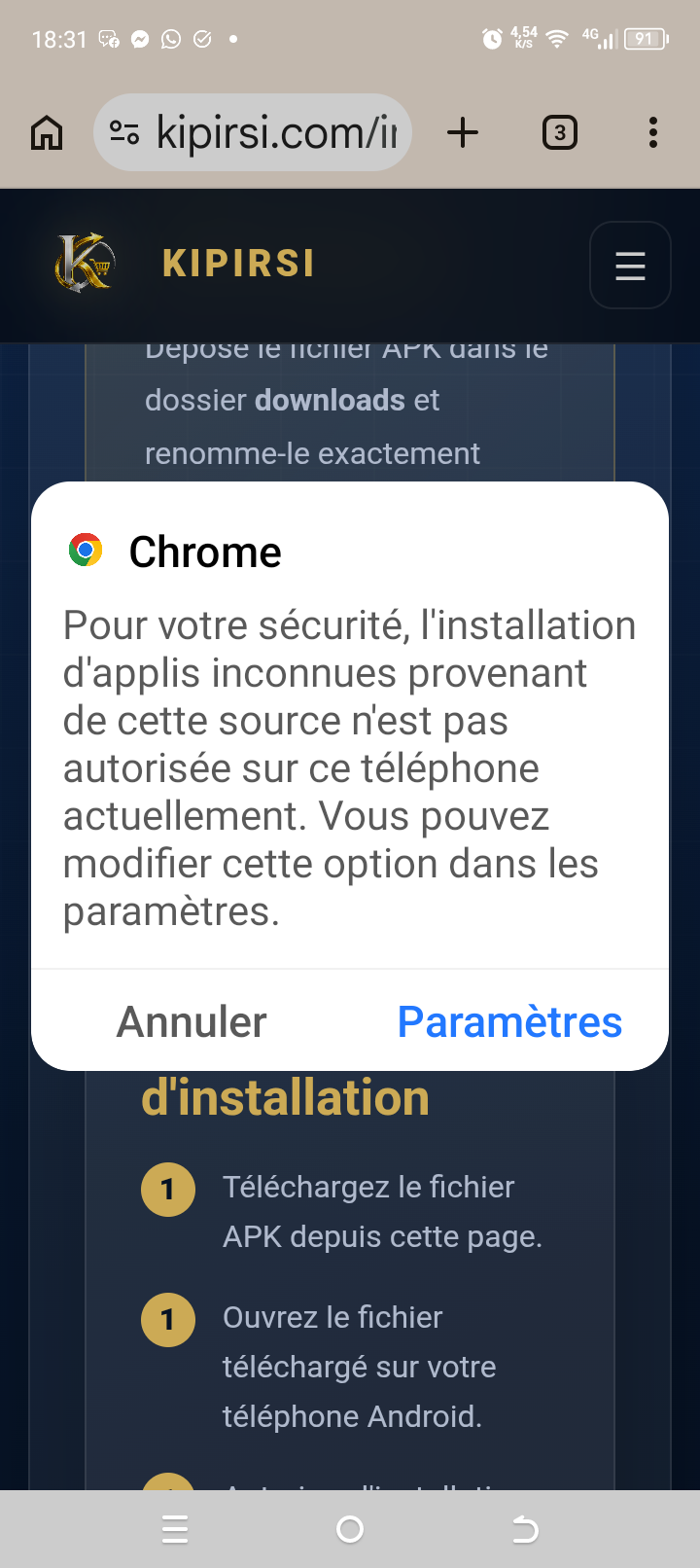 Autorisation d'installation