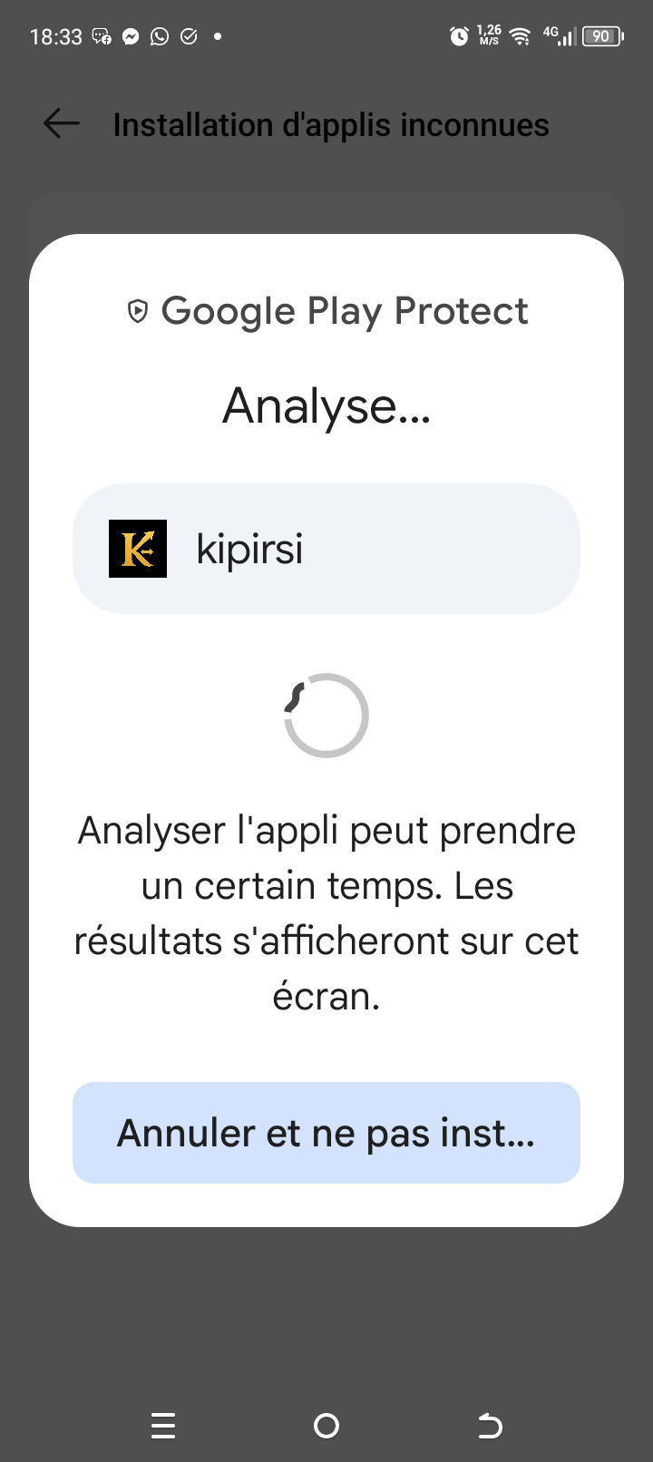 Analyse de sécurité en cours