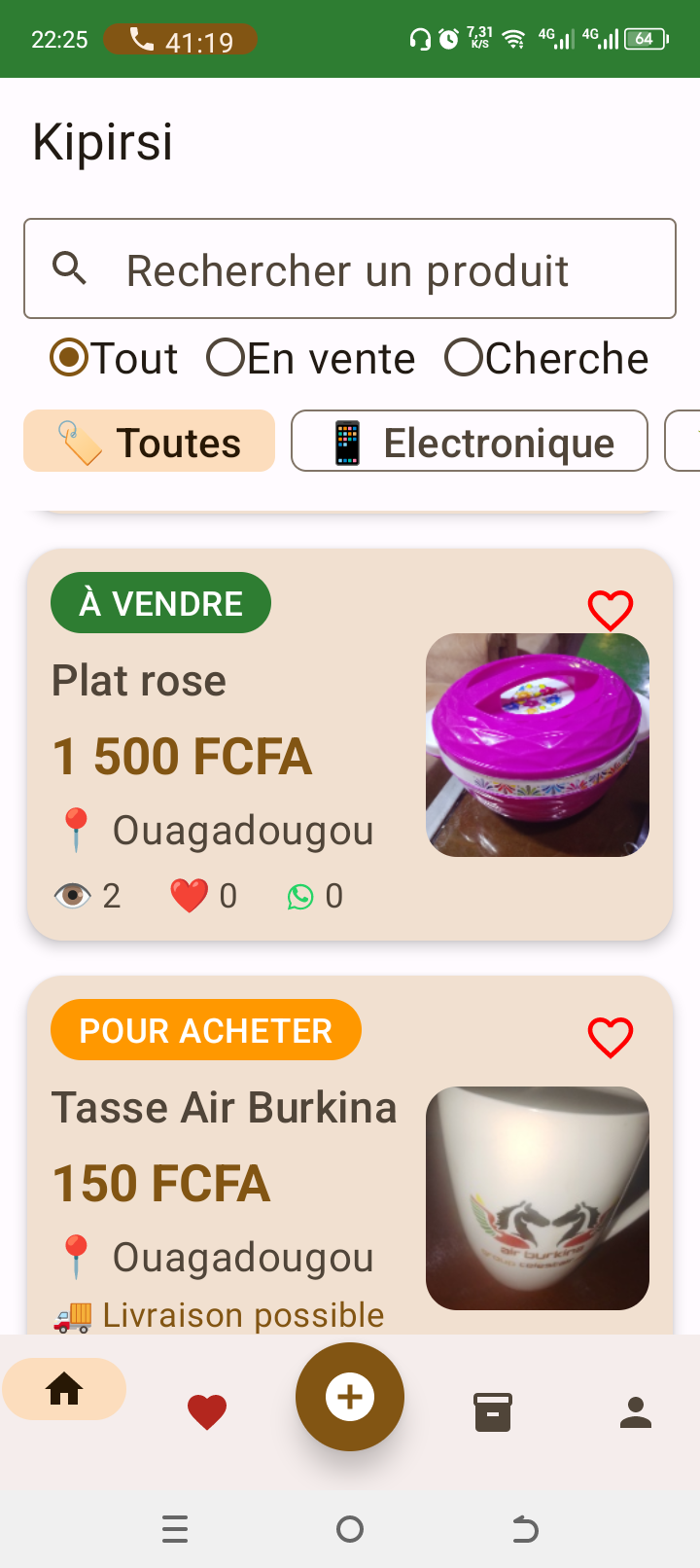 Capture de l'application Kipirsi